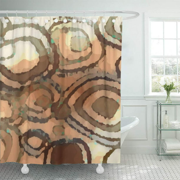 Cynlon Colorful Cozy Chic Peach Brown, Brown And Green Shower Curtain