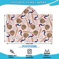thumbnail image 2 of Pink Baseball Gear Pattern Hooded Bath Towel，60"x35" for Ages 3 To 12 Kids, Quick Dry Lightweight Soft Microfiber Hood Beach Towel Cover Up for Kids, 2 of 7