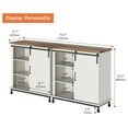 thumbnail image 3 of WAMPAT Multifunctional Storage Cabinet with Sliding Barn Door,LED Decorative Farmhouse Buffet Cabinet Coffee Bar Cabinet Accent Cabinet Entryway Storage Table for Living Room,Kitchen,70'',Cream White, 3 of 10