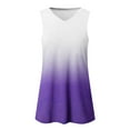 thumbnail image 4 of Spring Zeceouar Plus Size Summer Tops for Women Tops Dressy Casual V Neck T-Shirts Rolled Print Gradient Sleeveness Side Split Tops Loose Fit Vest Blouses Workout Tops for Women, 4 of 4