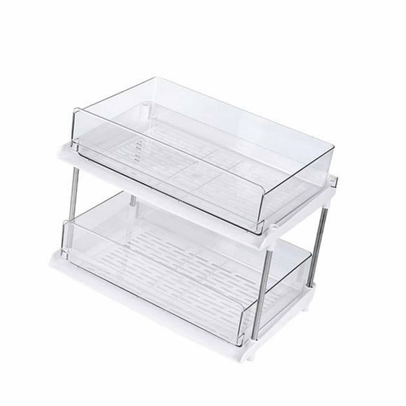 Rongfmy Organiseur de Bureau avec Tiroir Détachable pour Comptoir de Salle de Bain Deux Niveaux