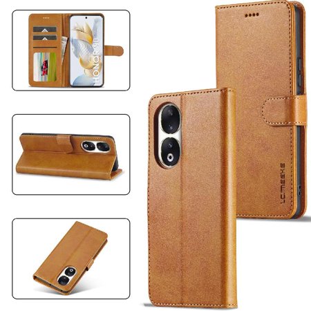 

Case for Honor 90 with Holder Calf Texture Horizontal Flip Leather Case Card Slots Wallet