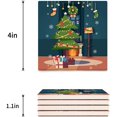 thumbnail image 3 of RYLABLUE Merry Christmas Xmas Tree Winter Christmas Set of 8 Coaster for Drinks, Absorbent Ceramic Stone Coasters Cup Mat with Cork Base for Home Kitchen Room Coffee Table Bar Decor, 3 of 4