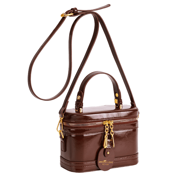 LAVA Small Box Crossbody Purse For Women, Designer PU Leather Mini Top Handle Tote Bag Shoulder Pouch, Satchel Flap Handbag for Ladies