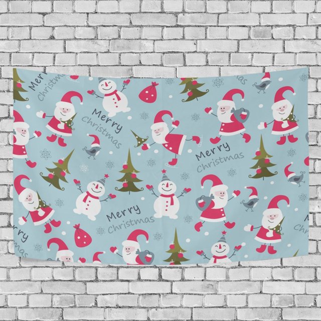 ABPHQTO Tapiz de muñeco de nieve y árbol de Navidad, decoración para colgar en la pared, decoración del hogar, sala de estar, dormitorio, 100x150 cm
