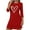 Printed-Red, variant on Summer Dresses for Women, Womens Sleep Shirt Printed Round Neck Long Sleeved Loose Mid Calf Nightgown