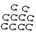 thumbnail image 2 of Jiaroswwei 10 Pcs Stainless Steel Horseshoe Bar Lip Nose Septum Ear Ring Stud Body Piercing, 2 of 5