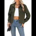 thumbnail image 2 of Chaquetas de con Botones para Mujer, Camisetas de Larga, Tendencia 2025 Verde L, 2 of 8