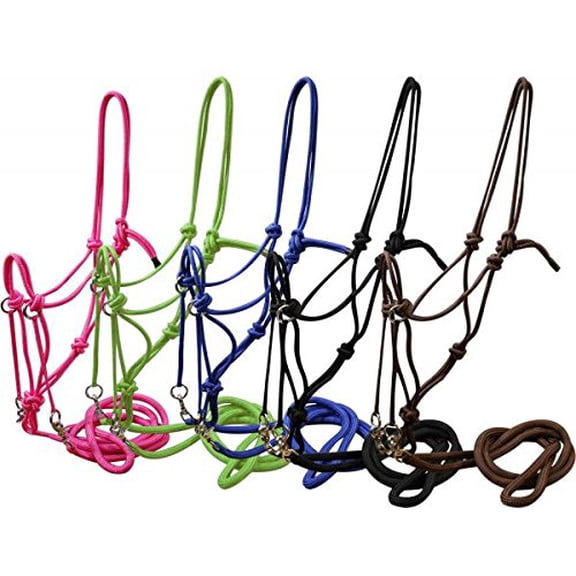 Showman Nylon Rope Bitless Bridle w/ Reins (Black)