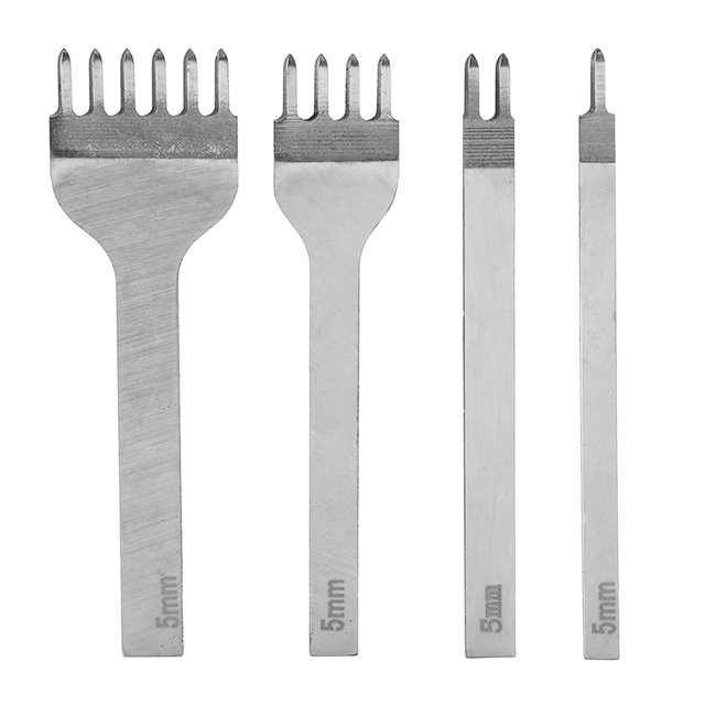 Oubit Leather Stitching Punch,4Pcs Leather Prong Punch Leather Prong Punch Leather Chisel Precision Engineered