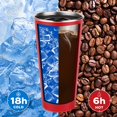 thumbnail image 3 of SWISS+TECH 16 oz Insulated Tumbler with Lid, 2 Pack Stainless Steel Cups, Double Wall Pint Cup Glasses (Black & Red), 3 of 7