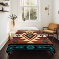 thumbnail image 4 of Turquoise Red Tapestry for Bedroom Wall Hanging Tapestry, Southwest American Native Abstract Pattern Ceiling Backdrop Tapestries Poster Blanket Wall Decor for Teens Room Living Room Dorm 55" x 73", 4 of 8