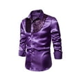 thumbnail image 2 of Men Sequins Nightclub Host Shirts Long Sleeve Turn-Down Collar Tops, 2 of 4