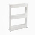 thumbnail image 1 of Plastic Storage Rack 54x12x71cm Movable Storage Rack with Pulley Organizer White Plastic 3-Tier Multi Shelf for Kitchen Living Room Refrigerator Gaps Single Piece JASKFLY, 1 of 9