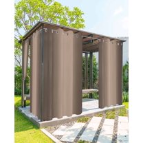 Outdoor Curtains for Patio Ombre Abstract Gradient Dark Brown Waterproof Privacy Outside Curtains with Tiebacks Grommet Top Pergola Curtains for Porch Cabana Gazebo 2 Panels, 54x84 inch