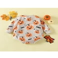 thumbnail image 3 of Combinaison Décontractée d'Halloween pour Bébé Fille, Tout-Petit, Manches Longues, Col Rond, Imprimé Citrouille, 3 of 9
