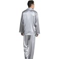thumbnail image 2 of CNKOO Men‘s Soft Silk Surface Pajamas Set Casual Home Service Two-Piece Set, 2 of 5
