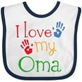 thumbnail image 3 of Inktastic I Love My Oma Grandchild Boys or Girls Baby Bib, 3 of 4