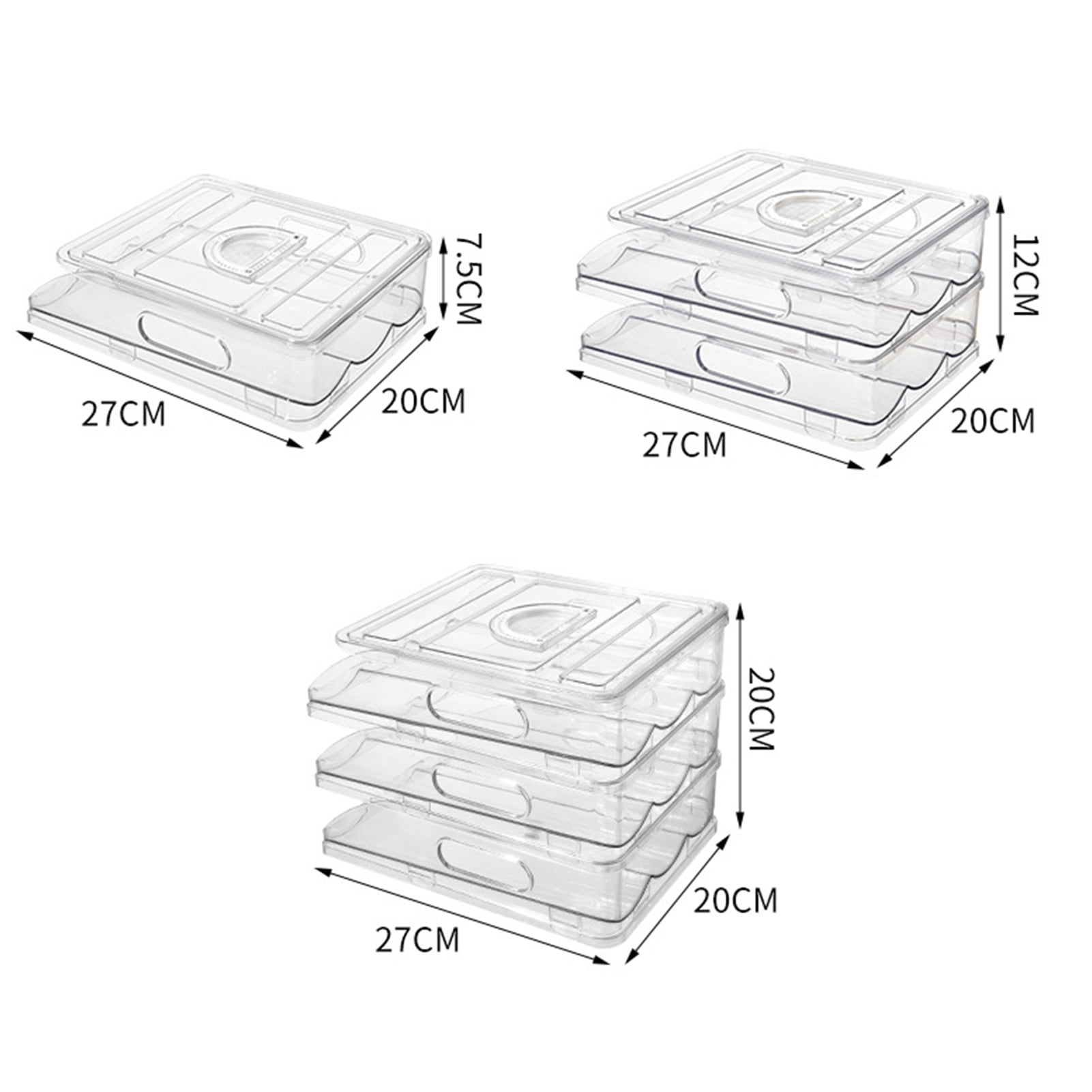 sunsanly Automatic Rolling Egg Organizer Storage Box BPA-Free Non-Slip Design Easy to Clean Transparent Stackable Egg Dispenser with Sturdy Lid