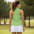 thumbnail image 3 of Yuyamidu Green Polka Dots Ladies Golf Shirts Elastic Tennis 3 Buttons Sleeveless Sport Wear Moisture Wicking Shirts for Women Size XS, 3 of 7