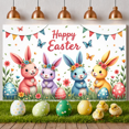 thumbnail image 6 of Pink Bunny Easter Banner Colorful Letters Peeps Backdrop Easter Eggs Carrot Decor Bunny Display for Easter Party Spring Celebration Kids Event, 6 of 9