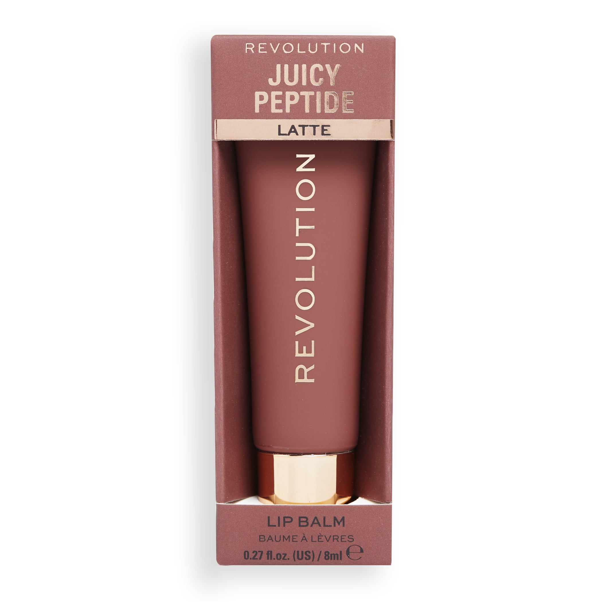 Revolution Juicy Peptide Hydrating Moisturizing Lip Balm with Peptides, Nude Latte