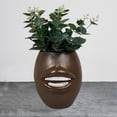 thumbnail image 2 of Creative Mouth Lip Flower Vase Crystal Floral Display Planter for Patio indoor and outdoor garden decoration Brown, 2 of 8