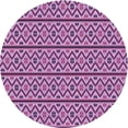 thumbnail image 1 of Ahgly Company Machine Washable Indoor Round Transitional Dark Magenta Purple Area Rugs, 6' Round, 1 of 7