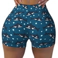 thumbnail image 2 of Balery Cute Shark Pantalones cortos de entrenamiento estampados para mujer, sin costuras, ajustados, para gimnasio, yoga, correr, deportes, ejercicio activo, fitness.-Medium, 2 of 8
