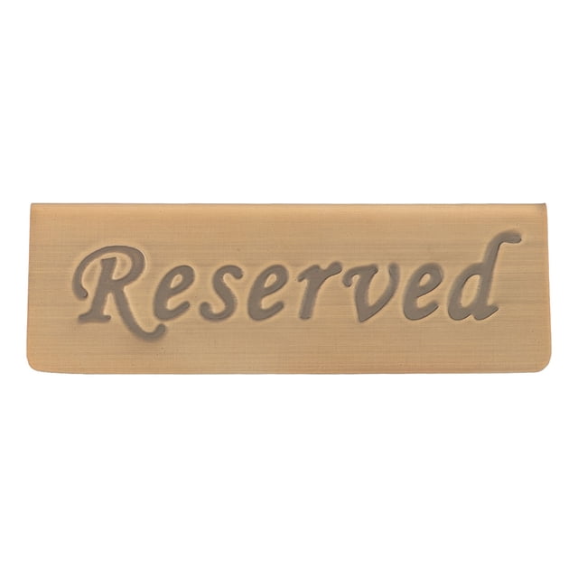 Panneau de Réservation Antique Bronze en Acier Inoxydable Siège Réservé Anglais Panneau d'Avis