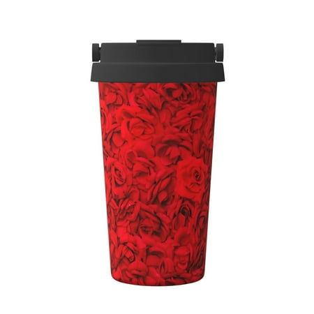

Hirioo Red Rose for Coffee Travel Mug Insulated Coffee Mug with Lid