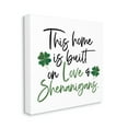 thumbnail image 3 of Love & Shenanigans Lucky Green Clover Calligraphy Quote Inspirational Graphic Art Gallery-Wrapped Canvas Print Wall Art, 3 of 7
