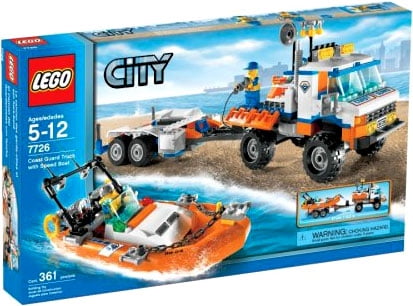 lego truck with boat