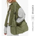 thumbnail image 6 of Canvas Messenger Bag Hobo Shoulder Bag Crossbody Bag with Multiple Pockets Large Tote Bag Handbag for Teen Women Men, 6 of 8