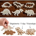 thumbnail image 2 of Juego de cortadores de galletas de dinosaurio jurásico y estampadores de esqueleto T-Rex Stegosaurus Triceratops Fossil (paquete de 6), 2 of 5