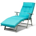 Costway 2PCS Outdoor Folding Chaise Lounge Chair w/Cushion Turquoise