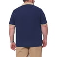 thumbnail image 3 of INSPIRE CHIC Men's Big & Tall Contrast Collar Short Sleeves Breathable Casual Polo Shirt XL Dark Blue, 3 of 5