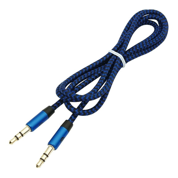 RadioShack 3.5mm Male to Male Braided Cable Blue (6 Feet)