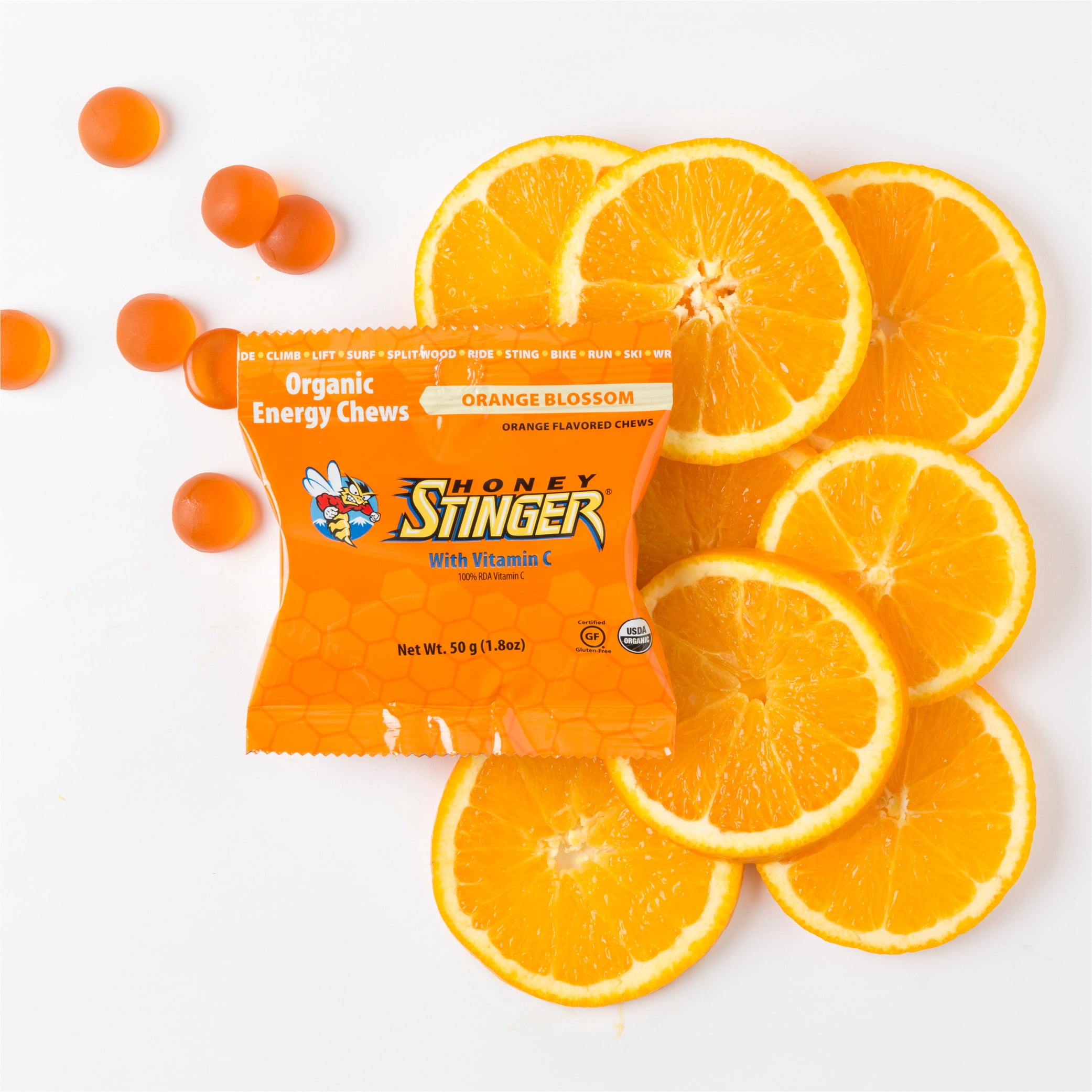 Honey Stinger Organic Energy Chews, Orange Blossom, Sports Nutrition, 1.8 Ounce (Pack of 12)