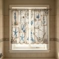 thumbnail image 5 of huayou 2 Pack Printed Kitchen Tier Curtains, 27.56x47.24 Inch Vintage Nautical Starfish Seahorse Anchor Postcard Short Window Curtains for Indoor Kitchen Coastal Home Decor, 5 of 7
