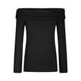 thumbnail image 4 of Fancifize Women's Off Shoulder Tops Long Sleeve Casual Dressy Blouse Slim Fit Elegant Shirt Fall Trendy Outfits, 4 of 5