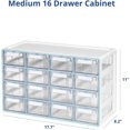 thumbnail image 3 of UTAH-Medium 16 Drawer Storage Organizer Cabinet - Stackable Bead and Craft Storage, Hardware Small Parts Organizer, Teacher Toolbox (Made in Korea) -Blue, 3 of 4