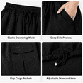 thumbnail image 3 of HappyYEE Cargo Pants for Women Oversized Wide Leg Dance Bottoms Loose Fits Lightweight Fashion Sports Trousers Streetwear M, 3 of 7