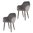 thumbnail image 1 of Set de 2 Sillas de Casa Trento Velvet Tapizadas Gris Mundo In Vanguardista, 1 of 7