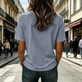 thumbnail image 6 of cocolona Summer Striped Button Pullover Tops for Women Short Sleeve Crew Neck Shirts Loose Casual Blouses, 6 of 7