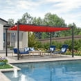 thumbnail image 2 of PURPLE LEAF Pergola 12' X 16’ Outdoor Retractable Pergola with Weather-Resistant Canopy Aluminum Garden Pergola Patio Grill Gazebo for Garden Yard Gazebo, Terra, 2 of 9