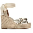 thumbnail image 6 of Cole Haan Cloudfeel Hampton Soft Gold Leather/Natural Canvas Wedge Heeled Sandal (Soft Gold Leather/Natural Canvas, 7.5), 6 of 6
