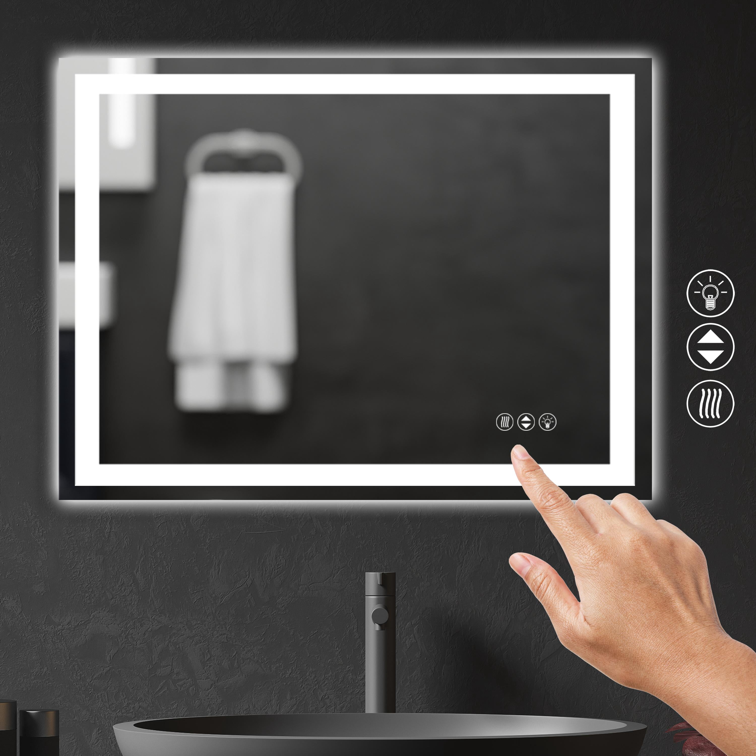 Prominence Home 48x36" Frontlit, Backlit, Anti-Fog, Shatter-Proof Touch Control LED Bathroom Mirror with Adjustable Light Settings