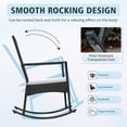 thumbnail image 5 of Devoko 3 Pieces Patio Rattan Rocking Chair Set with Cushion and Table Outdoor Porch and Garden Furniture, Beige, 5 of 7