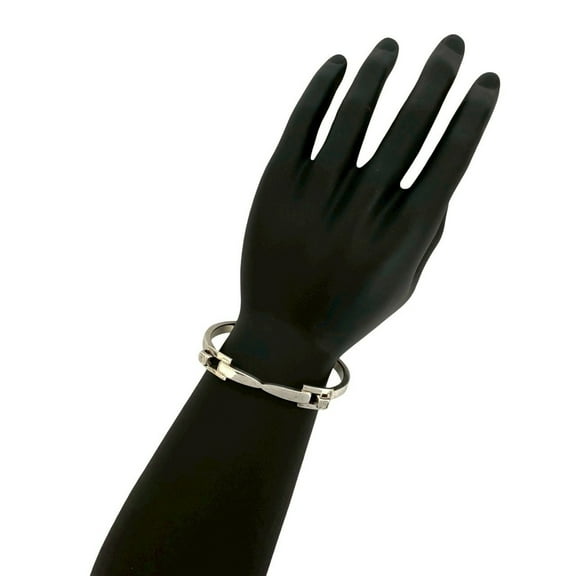 Pre-Owned GUCCI Horsebit Belt Motif Bangle Bracelet in Silver 925 (56734) (Good)